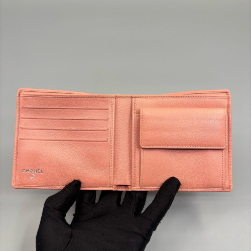 Chanel Camellia Compact Wallet Calfskin Pink