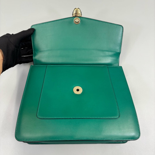 Bvlgari Large Serpenti Forever Top Handle Bag Smooth Calfskin Green