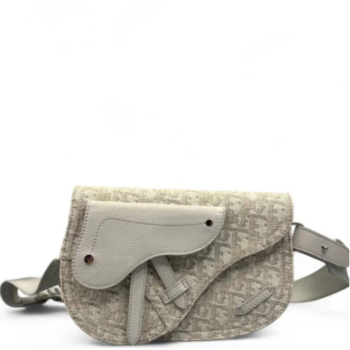 Dior Men Saddle Pouch Oblique White Grey Dior Men Saddle Pouch Oblique White Grey
