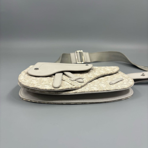 Dior Men Saddle Pouch Oblique White Grey Dior Men Saddle Pouch Oblique White Grey