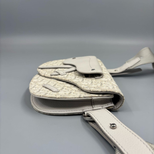 Dior Men Saddle Pouch Oblique White Grey Dior Men Saddle Pouch Oblique White Grey