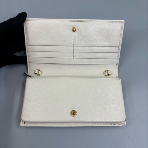 Gucci Horsebit 1955 Wallet With Chain GG Monogram Brown White