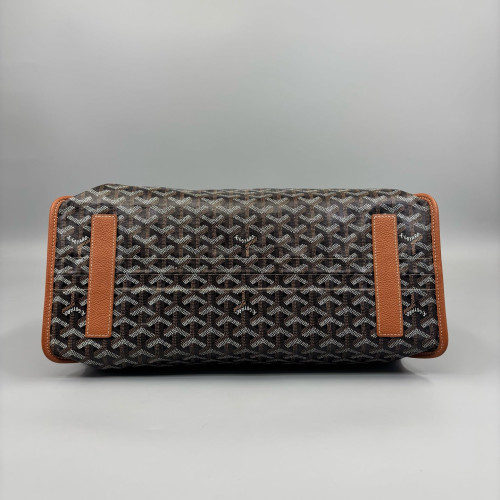 Goyard Tote Bag Goyardine Black Brown White