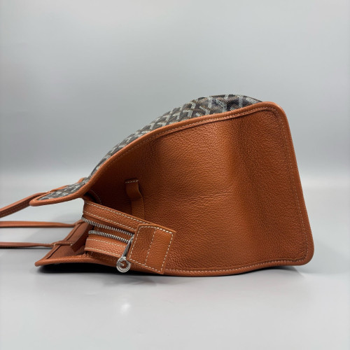 Goyard Tote Bag Goyardine Black Brown White