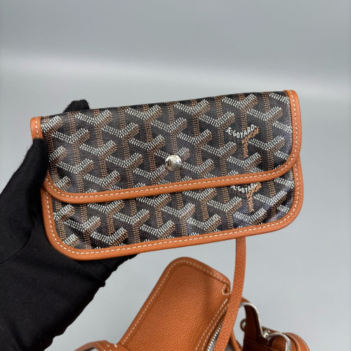 Goyard Tote Bag Goyardine Black Brown White