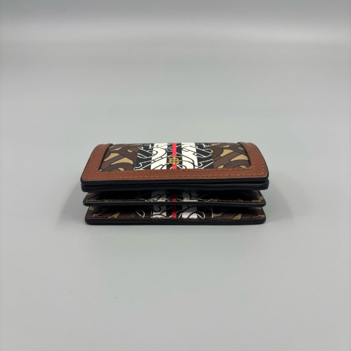 Burberry Wallet On Chain WOC Monogram Calfskin Brown Beige Black Burberry Wallet On Chain WOC Monogram Calfskin Brown Beige Black