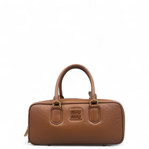 Miu Miu Medium Arcadie Smooth Calfskin Tan