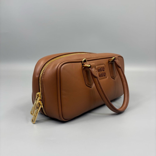 Miu Miu Medium Arcadie Smooth Calfskin Tan