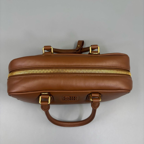 Miu Miu Medium Arcadie Smooth Calfskin Tan