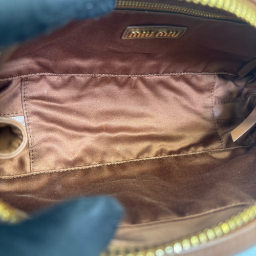 Miu Miu Medium Arcadie Smooth Calfskin Tan