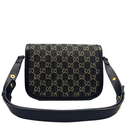 Gucci Medium Horsebit 1955 Denim Calfskin Black Gucci Medium Horsebit 1955 Denim Calfskin Black