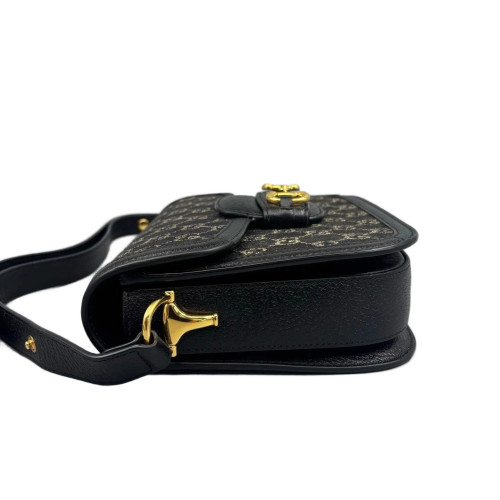 Gucci Medium Horsebit 1955 Denim Calfskin Black Gucci Medium Horsebit 1955 Denim Calfskin Black