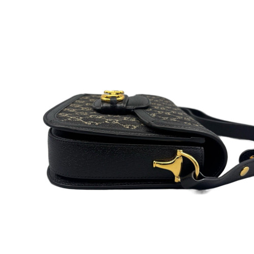 Gucci Medium Horsebit 1955 Denim Calfskin Black Gucci Medium Horsebit 1955 Denim Calfskin Black