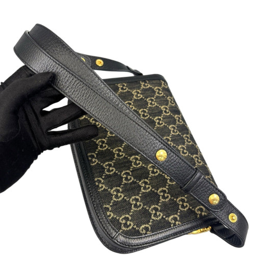 Gucci Medium Horsebit 1955 Denim Calfskin Black Gucci Medium Horsebit 1955 Denim Calfskin Black