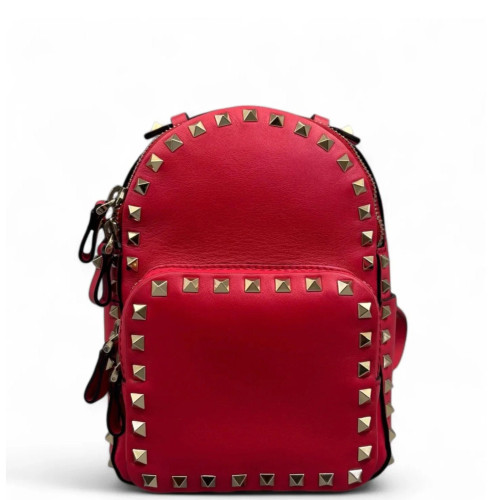 Valentino Rockstud Backpack Calfskin Red Valentino Rockstud Backpack Calfskin Red