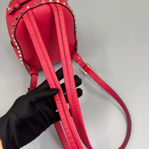 Valentino Rockstud Backpack Calfskin Red Valentino Rockstud Backpack Calfskin Red