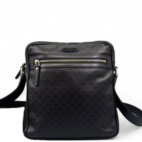 Gucci Diamante Crossbody Bag Coated Canvas Black