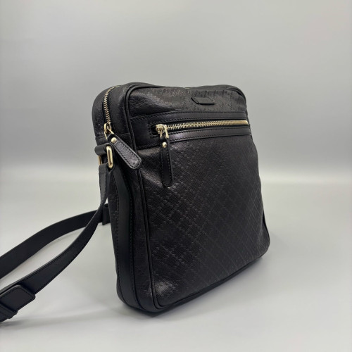 Gucci Diamante Crossbody Bag Coated Canvas Black