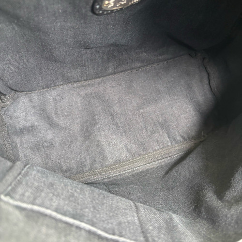 Fendi Monster Eyes Medium Backpack Grained Calfskin Calfskin Crocodile Embossed Grey Black White