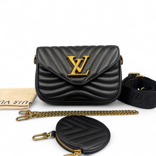 Louis Vuitton New Wave Multi Pochette Calfskin Black Louis Vuitton New Wave Multi Pochette Calfskin Black