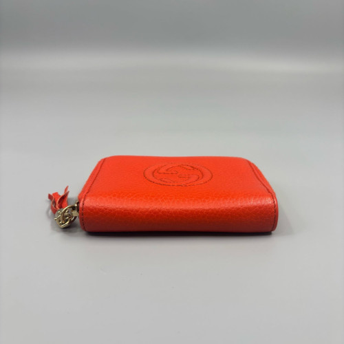 Gucci Card Holder Grained Calfskin Red