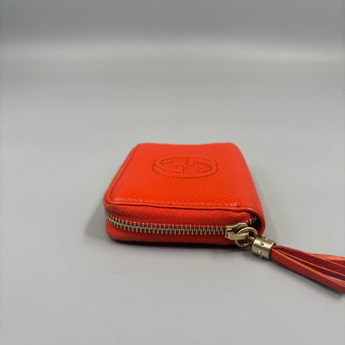 Gucci Card Holder Grained Calfskin Red