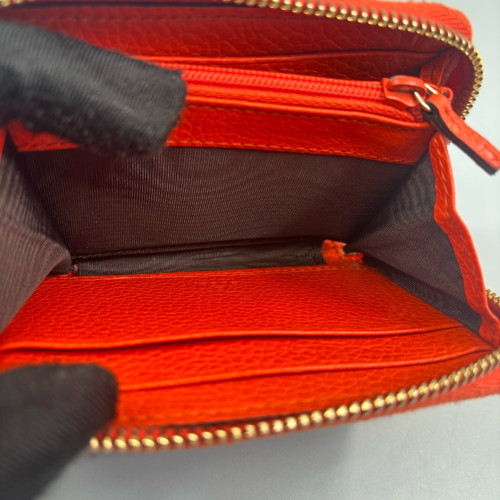 Gucci Card Holder Grained Calfskin Red