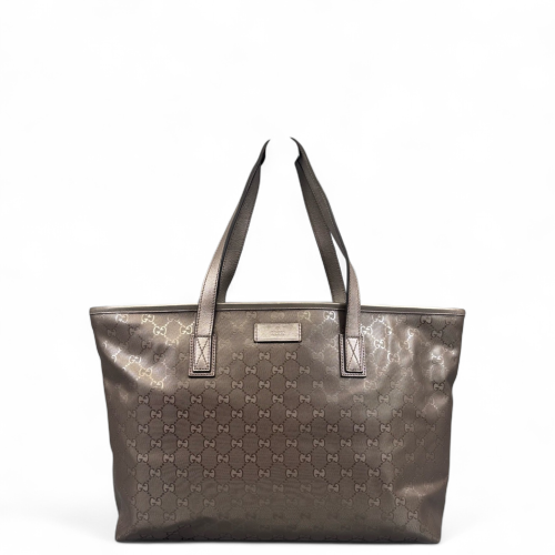 Gucci Vintage Shopping Tote GG Plus Monogram Calfskin Grey