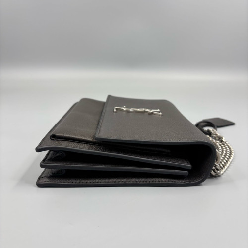 Yves Saint Laurent Medium Sunset Grained Calfskin Black