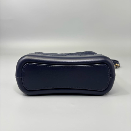 Chanel Quilted Small Gabrielle Hobo Calfskin Dark Blue