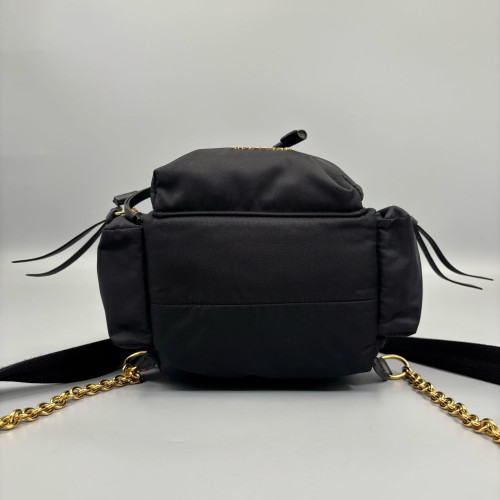 Burberry Small Rucksack Backpack Nylon Calfskin Black Brown