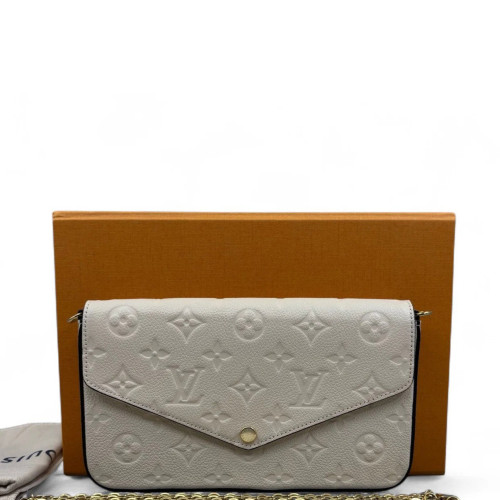Louis Vuitton Pochette Felicie Chain Wallet Monogram Empreinte White