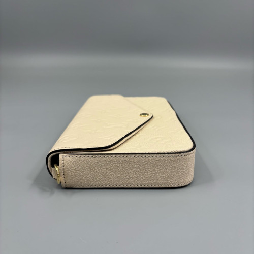 Louis Vuitton Pochette Felicie Chain Wallet Monogram Empreinte White