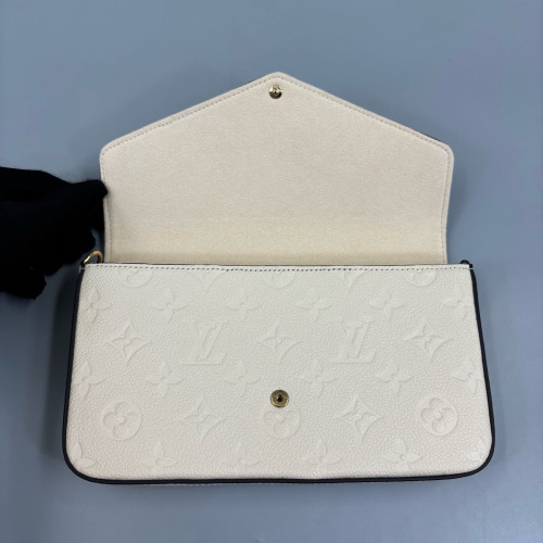 Louis Vuitton Pochette Felicie Chain Wallet Monogram Empreinte White