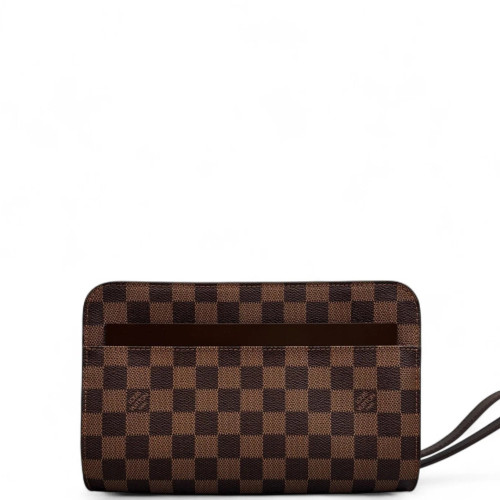 Louis Vuitton Pochette Saint Louis Clutch Damier Ebene Brown