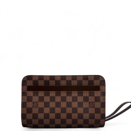 Louis Vuitton Pochette Saint Louis Clutch Damier Ebene Brown