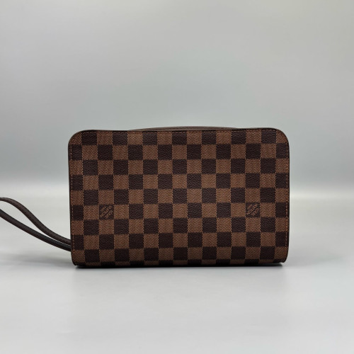 Louis Vuitton Pochette Saint Louis Clutch Damier Ebene Brown