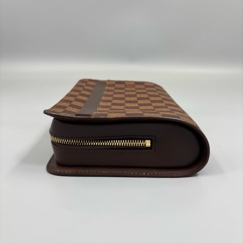 Louis Vuitton Pochette Saint Louis Clutch Damier Ebene Brown