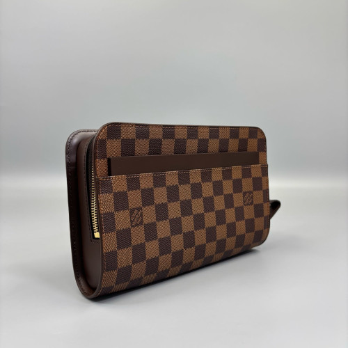 Louis Vuitton Pochette Saint Louis Clutch Damier Ebene Brown