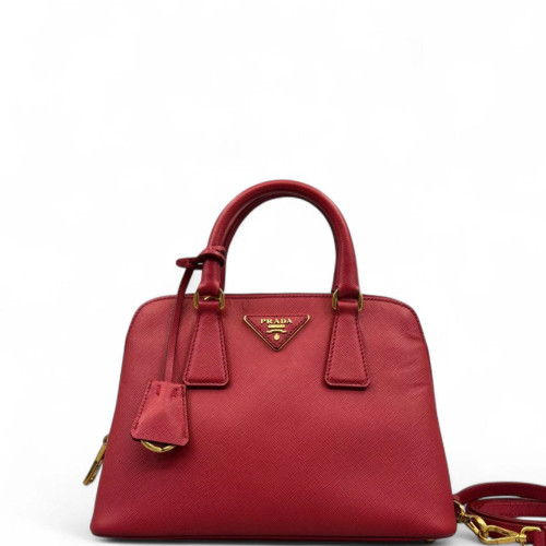 Prada Small Lux Open Promenade Saffiano Calfskin Red