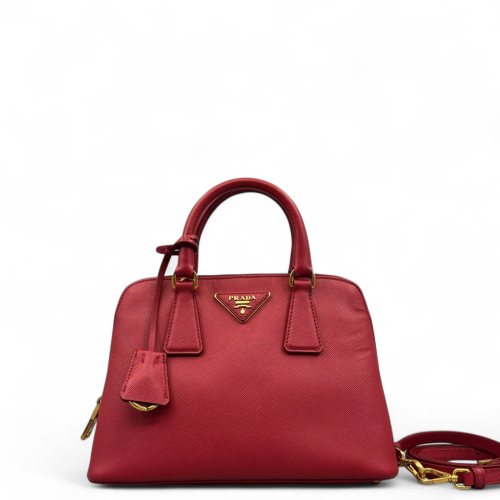 Prada Small Lux Open Promenade Saffiano Calfskin Red