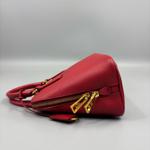 Prada Small Lux Open Promenade Saffiano Calfskin Red