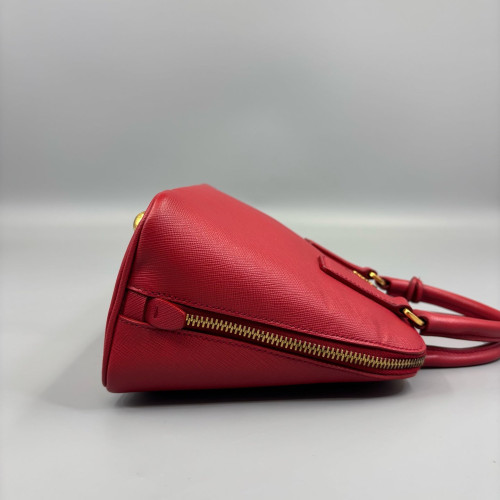 Prada Small Lux Open Promenade Saffiano Calfskin Red