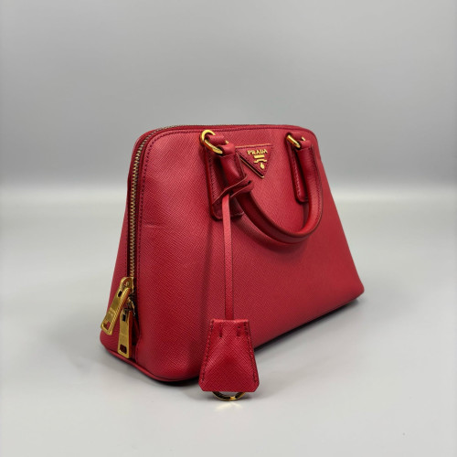 Prada Small Lux Open Promenade Saffiano Calfskin Red
