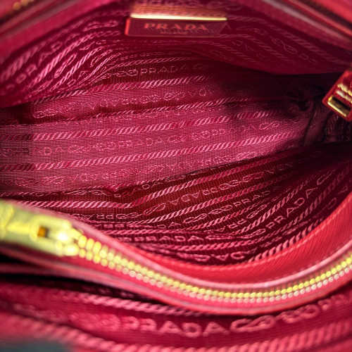 Prada Small Lux Open Promenade Saffiano Calfskin Red