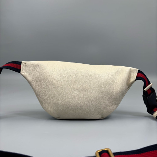 Gucci Print Waist Belt Bag Grained Calfskin White