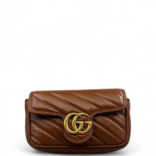 Gucci Matelasse Super Mini GG Marmont Calfskin Tan Gucci Matelasse Super Mini GG Marmont Calfskin Tan