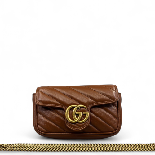 Gucci Matelasse Super Mini GG Marmont Calfskin Tan Gucci Matelasse Super Mini GG Marmont Calfskin Tan