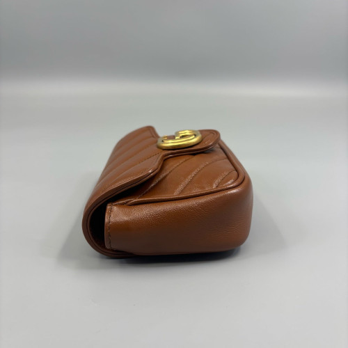 Gucci Matelasse Super Mini GG Marmont Calfskin Tan Gucci Matelasse Super Mini GG Marmont Calfskin Tan