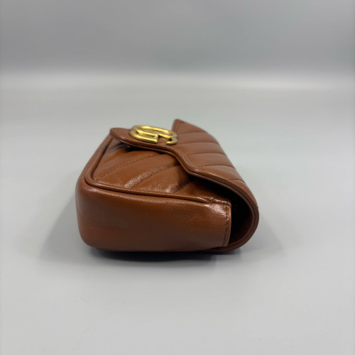 Gucci Matelasse Super Mini GG Marmont Calfskin Tan Gucci Matelasse Super Mini GG Marmont Calfskin Tan